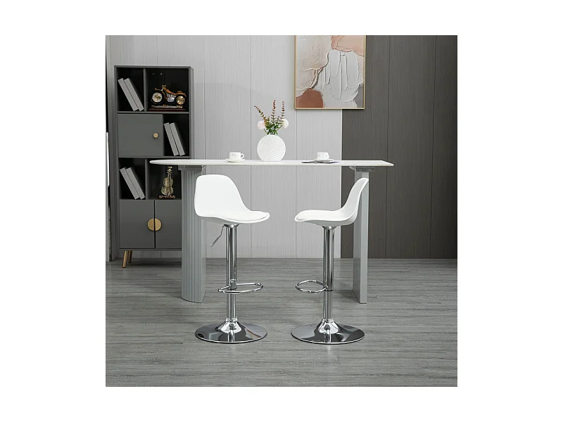 Lot de 2 tabourets de bar APPOLON blancs