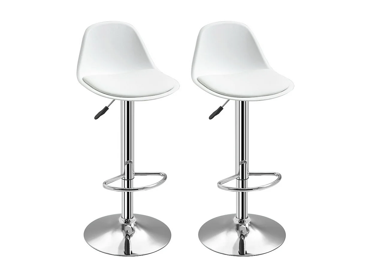 Lot de 2 tabourets de bar APPOLON blancs