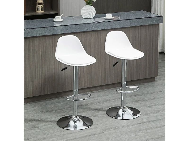 Lot de 2 tabourets de bar APPOLON blancs