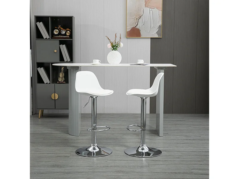 Lot de 2 tabourets de bar APPOLON blancs