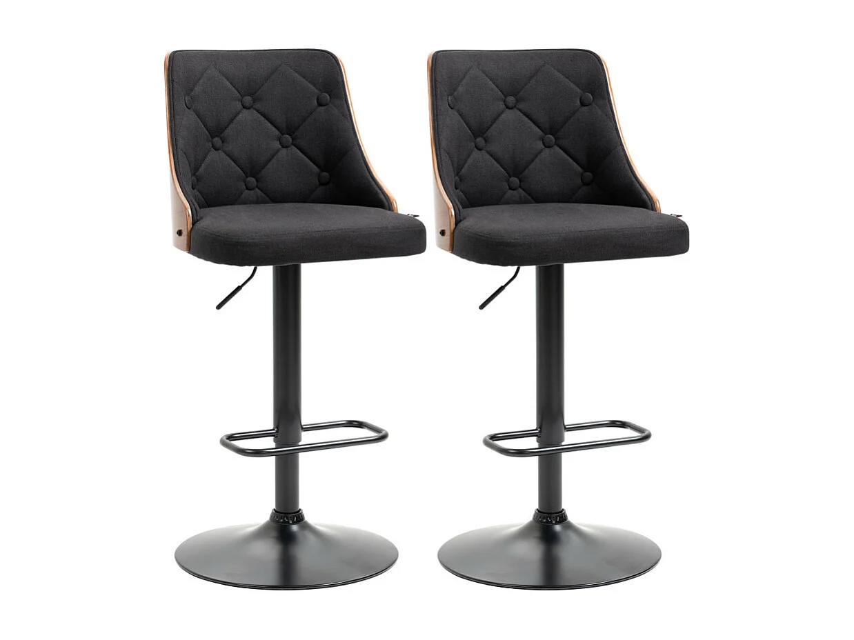 Lot de 2 chaises de bar DIONYSOS noir et bois