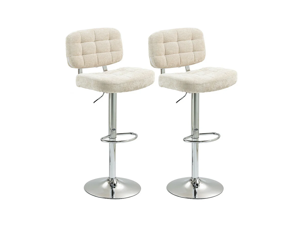 Lot de 2 tabourets de bar ZELIE noir et beige