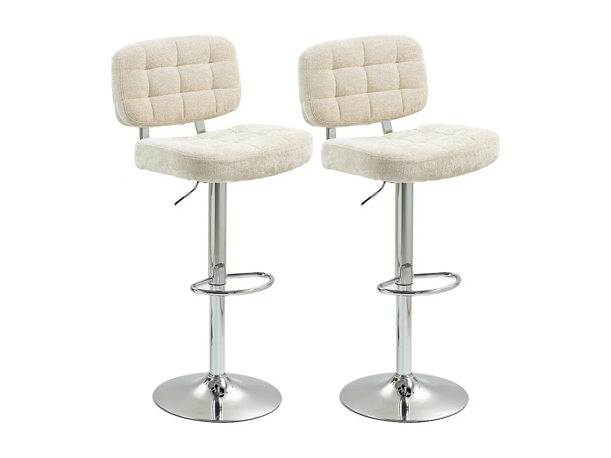 Lot de 2 tabourets de bar ZELIE noir et beige