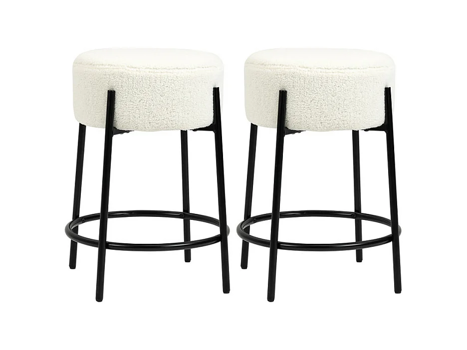 Lot de 2 tabourets de bar Tabouret de bar MILAN noir et blanc