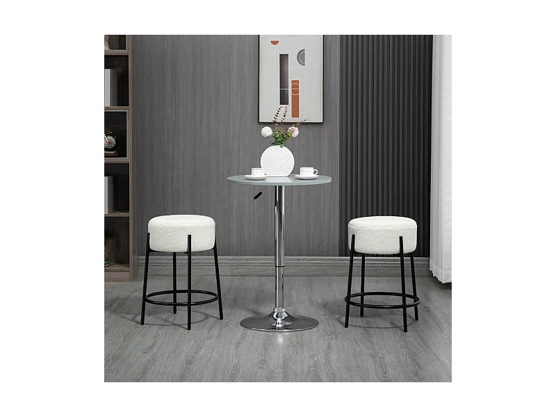Lot de 2 tabourets de bar Tabouret de bar MILAN noir et blanc