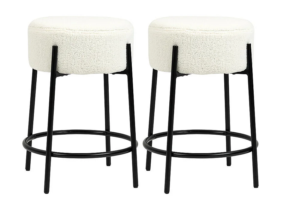 Lot de 2 tabourets de bar Tabouret de bar MILAN noir et blanc