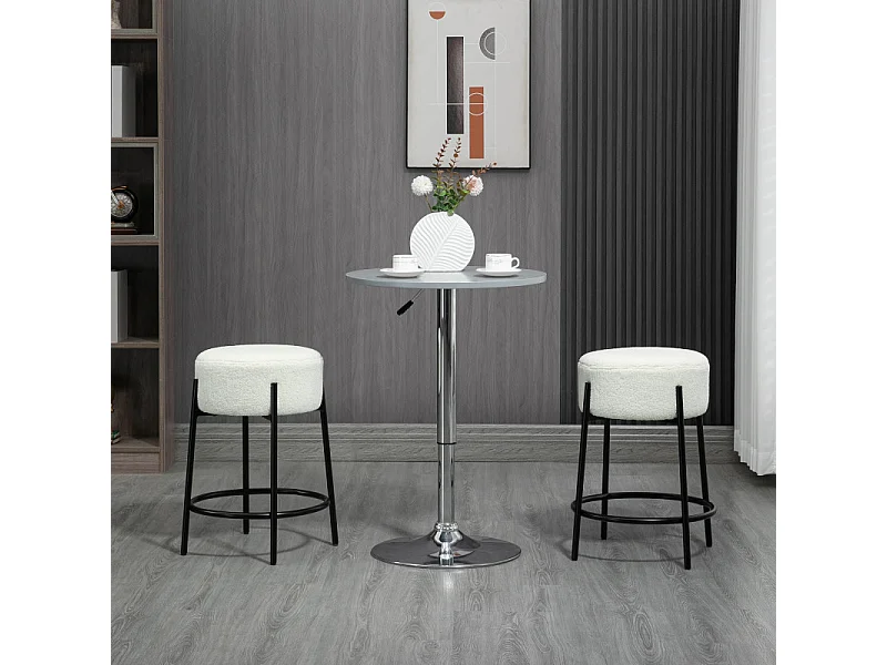 Lot de 2 tabourets de bar Tabouret de bar MILAN noir et blanc