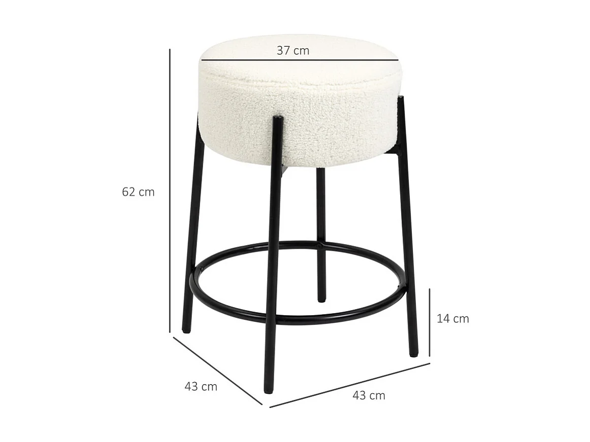 Lot de 2 tabourets de bar Tabouret de bar MILAN noir et blanc