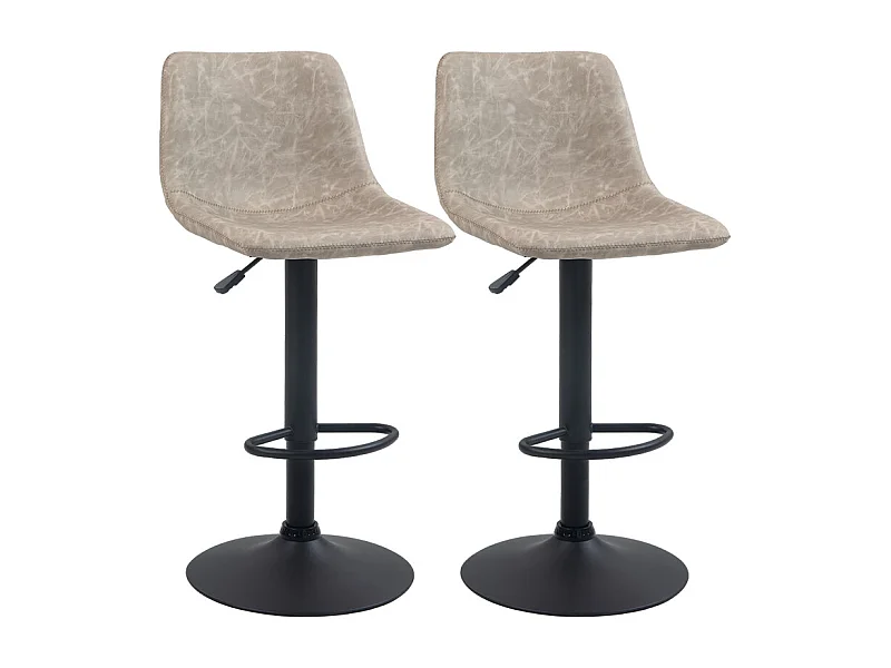 Lot de 2 tabourets de bar Tabouret de bar BERT noir et blanc