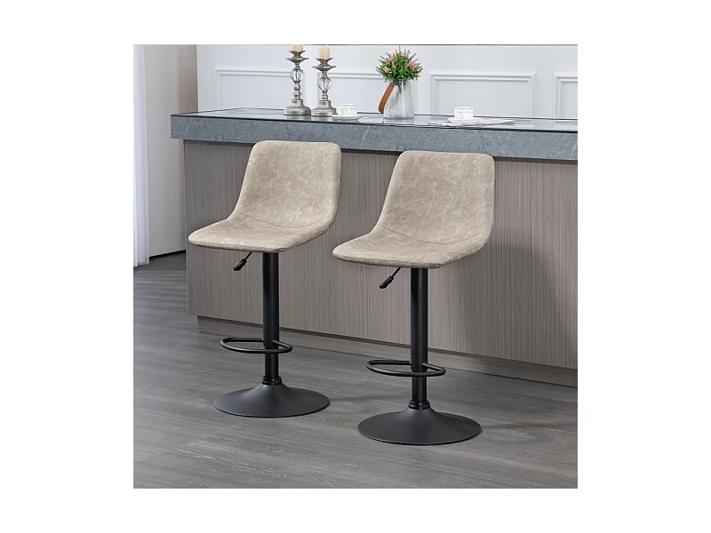Lot de 2 tabourets de bar Tabouret de bar BERT noir et blanc