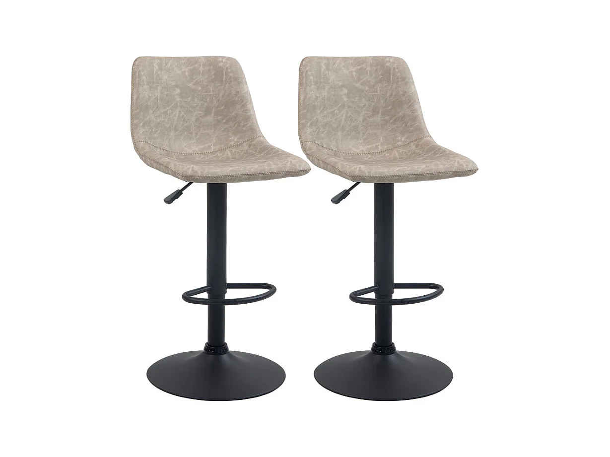 Lot de 2 tabourets de bar Tabouret de bar BERT noir et blanc