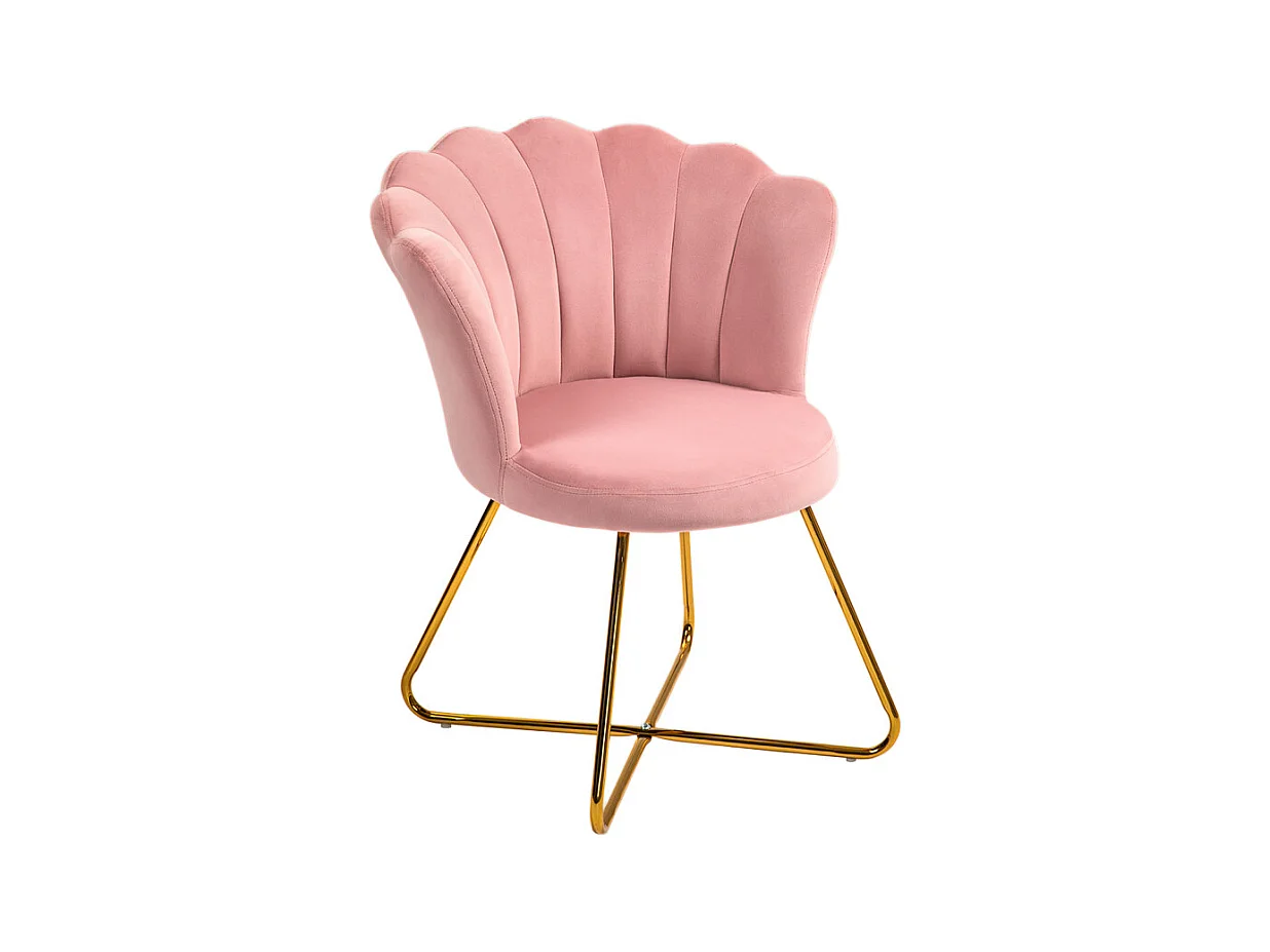 Fauteuil design coquillage ELIPS rose poudré