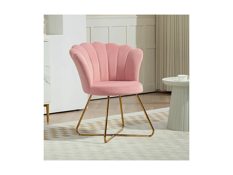 Fauteuil design coquillage ELIPS rose poudré
