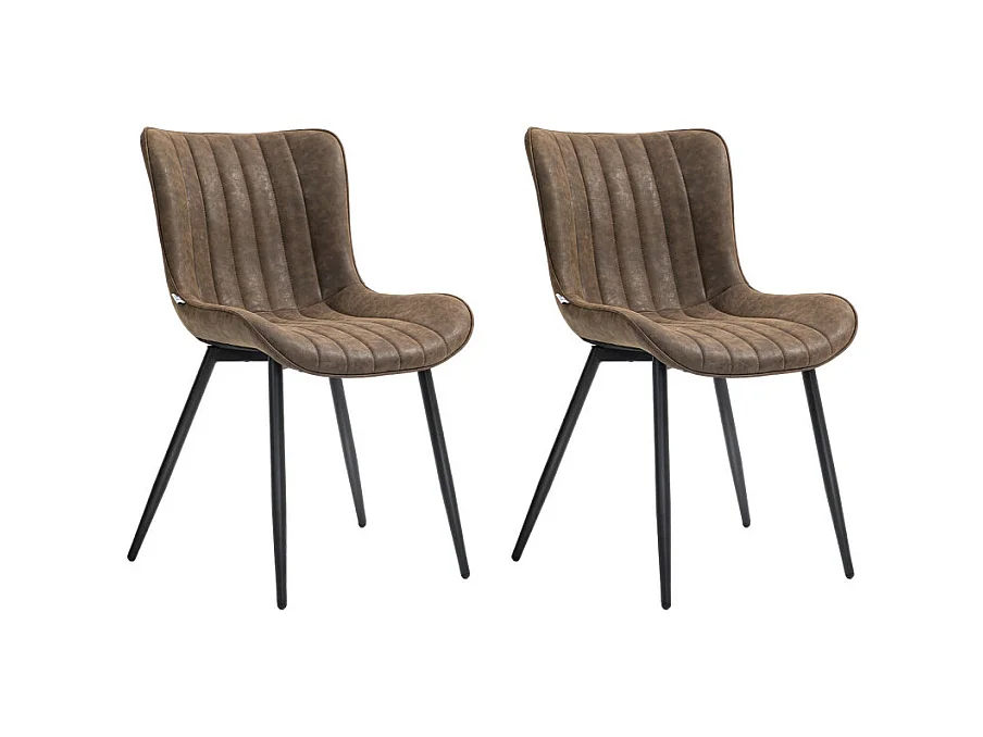 Lot de 2 chaises design ENVY marron