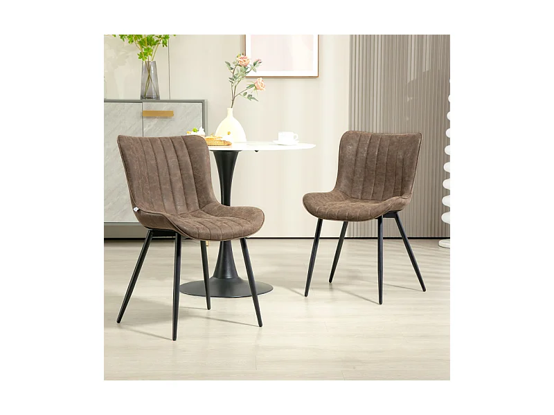 Lot de 2 chaises design ENVY marron