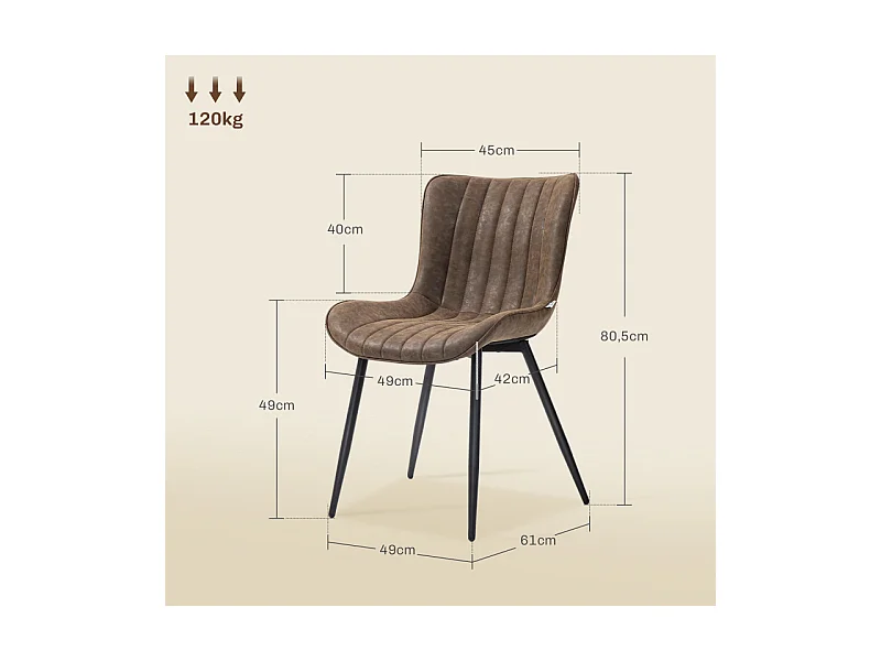 Lot de 2 chaises design ENVY marron