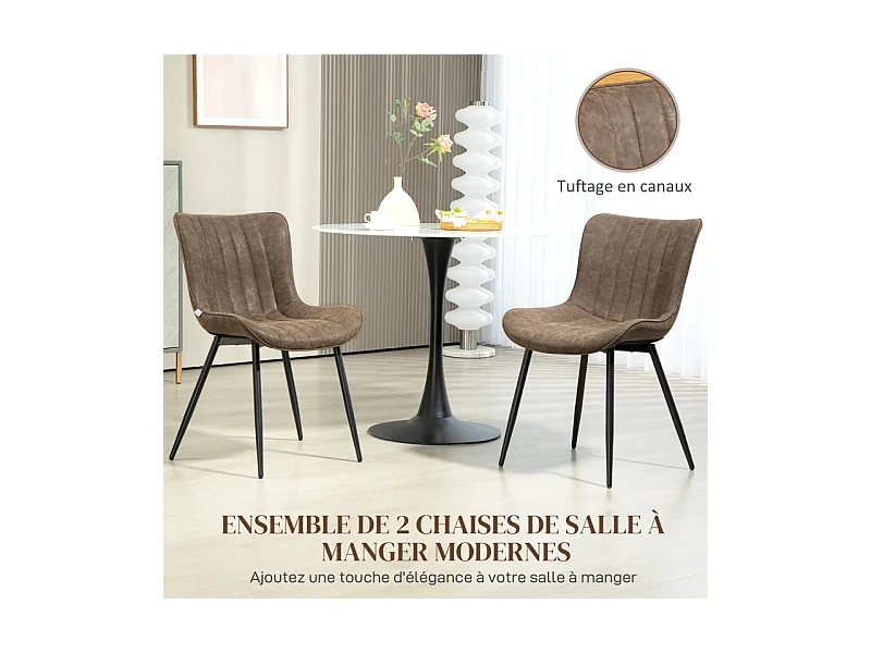 Lot de 2 chaises design ENVY marron