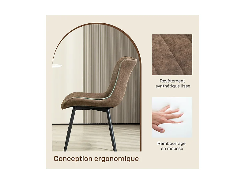 Lot de 2 chaises design ENVY marron