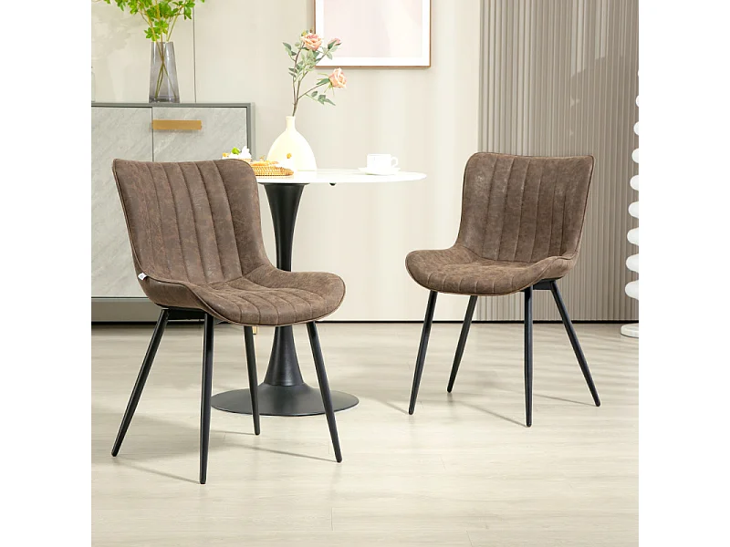 Lot de 2 chaises design ENVY marron