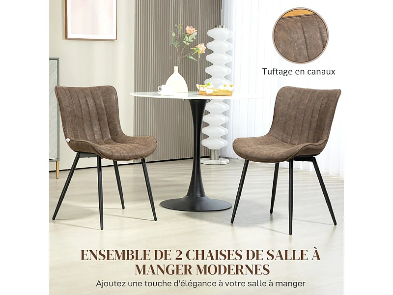 Lot de 2 chaises design ENVY marron