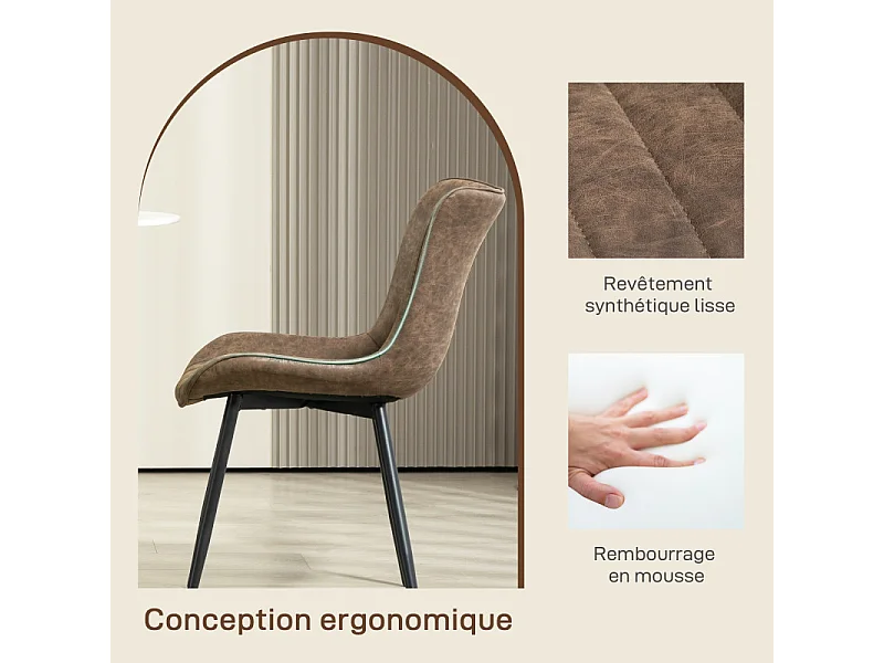 Lot de 2 chaises design ENVY marron