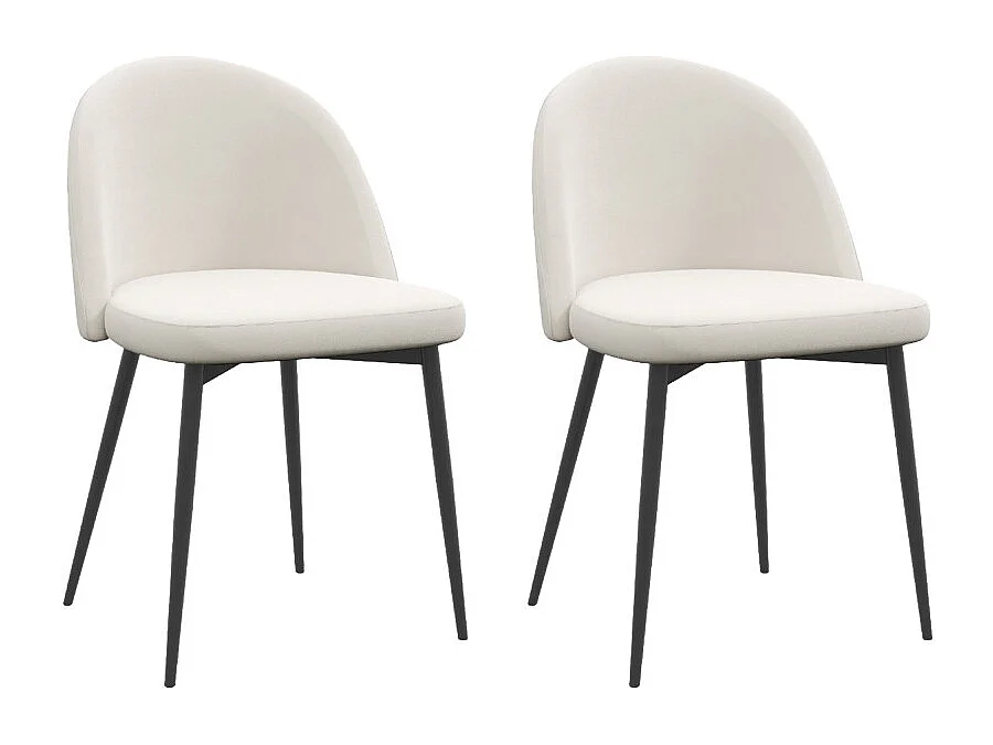 Lot de 2 chaises design IVORY crème