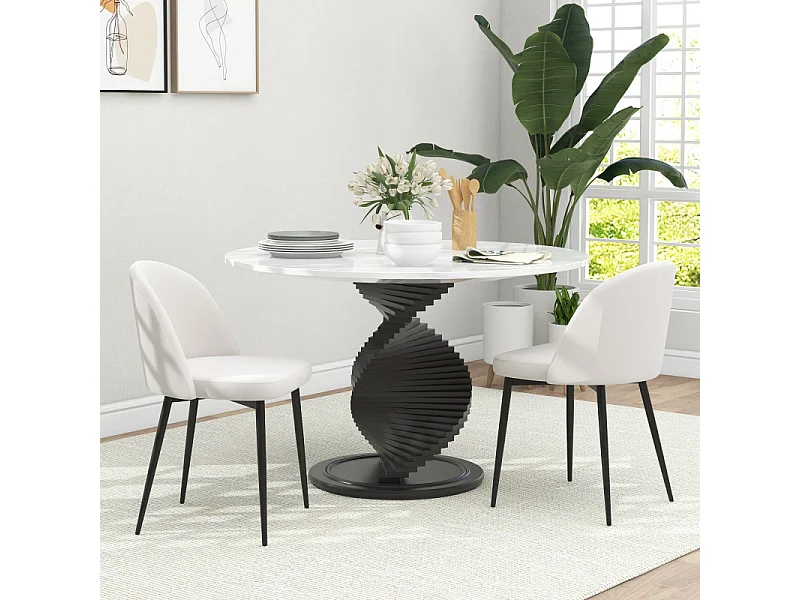 Lot de 2 chaises design IVORY crème