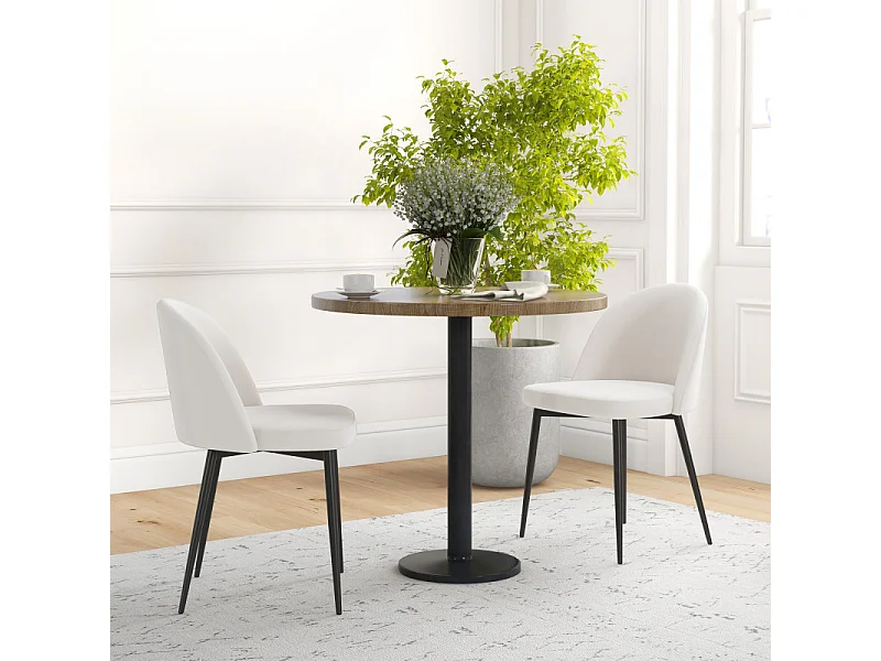 Lot de 2 chaises design IVORY crème