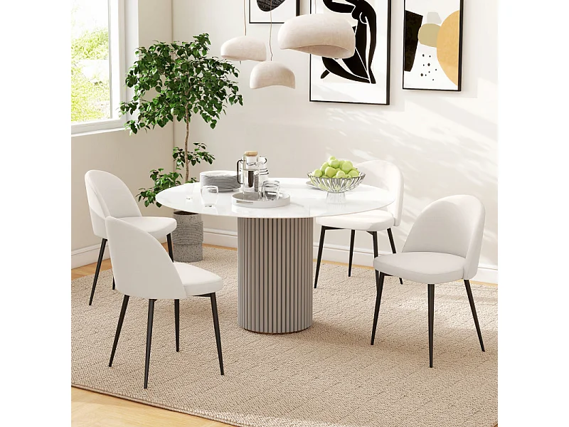 Lot de 2 chaises design IVORY crème