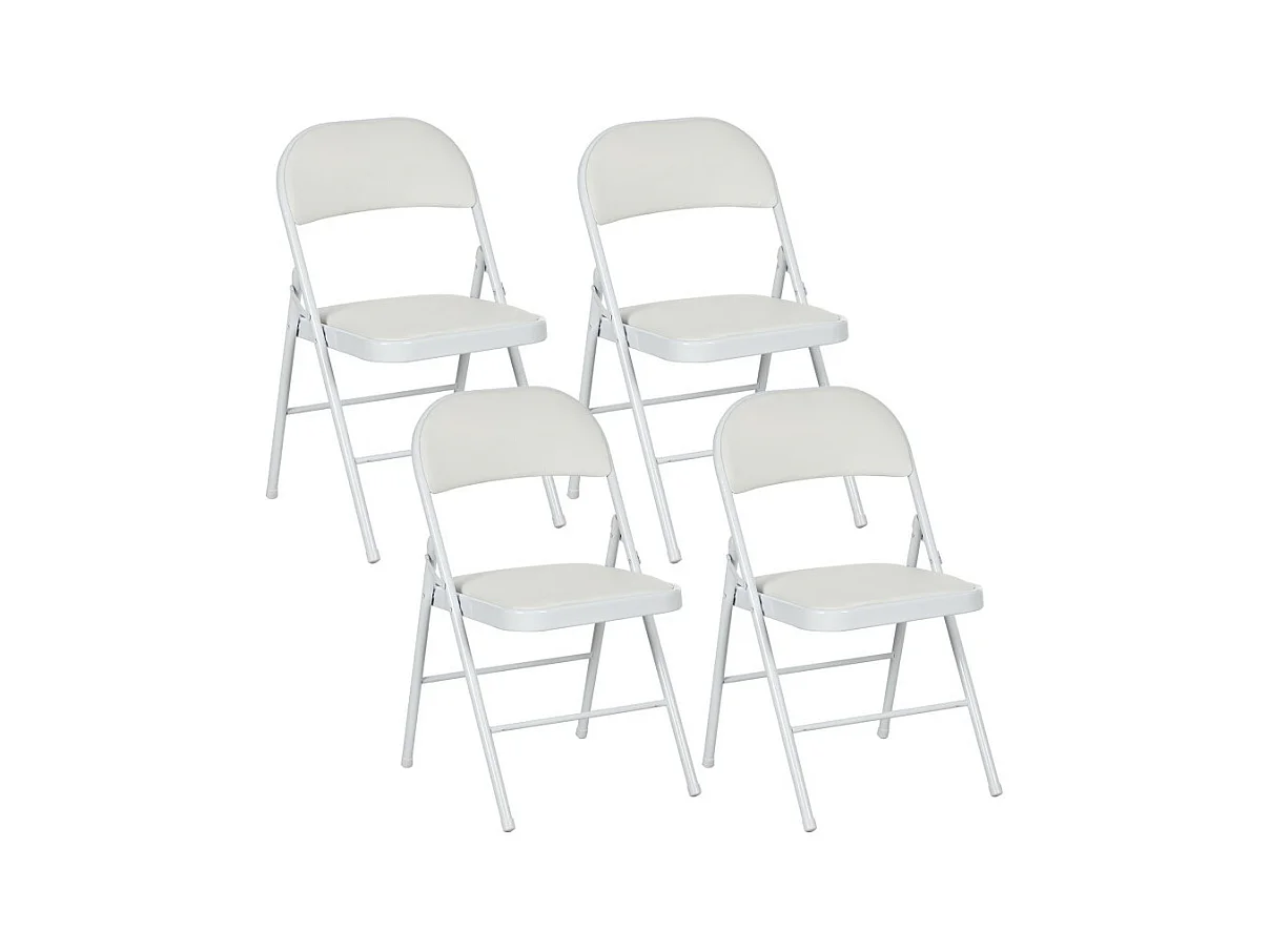 Lot de 4 chaises pliantes LARRY blanches