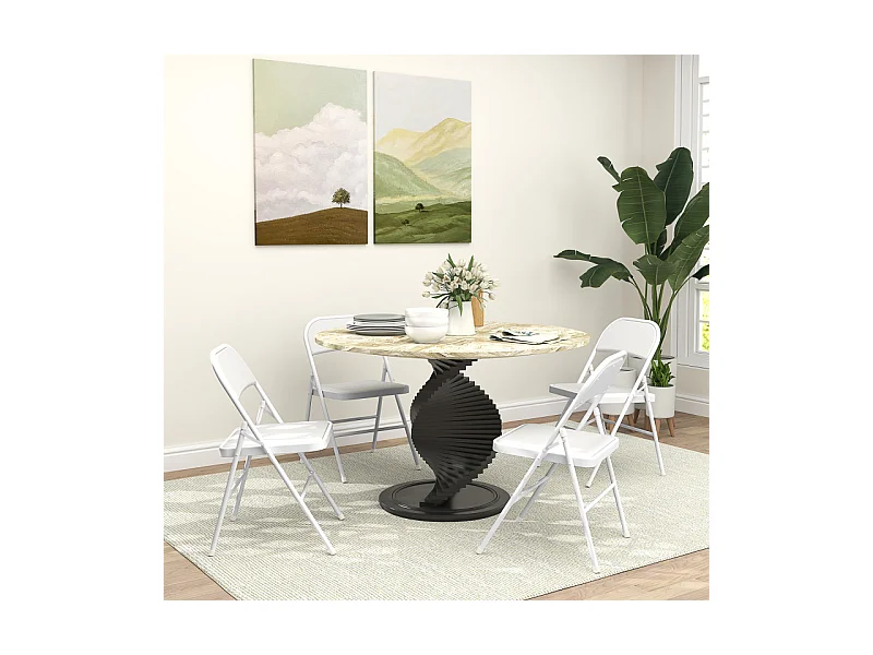 Lot de 4 chaises pliantes LARRY blanches