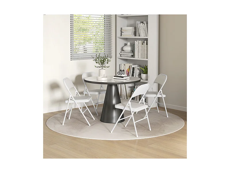 Lot de 4 chaises pliantes LARRY blanches