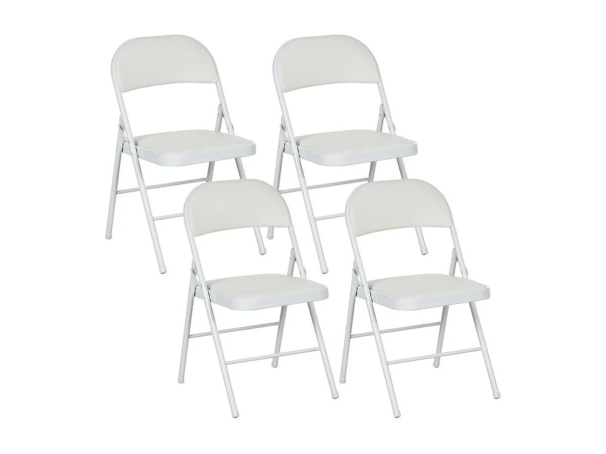 Lot de 4 chaises pliantes LARRY blanches