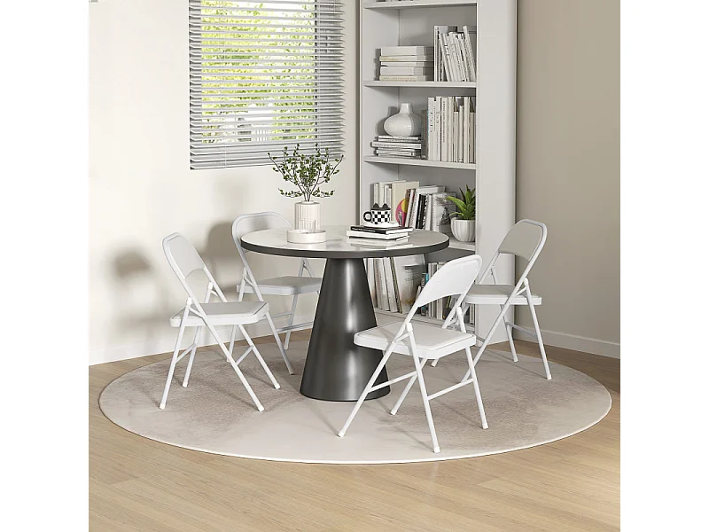 Lot de 4 chaises pliantes LARRY blanches