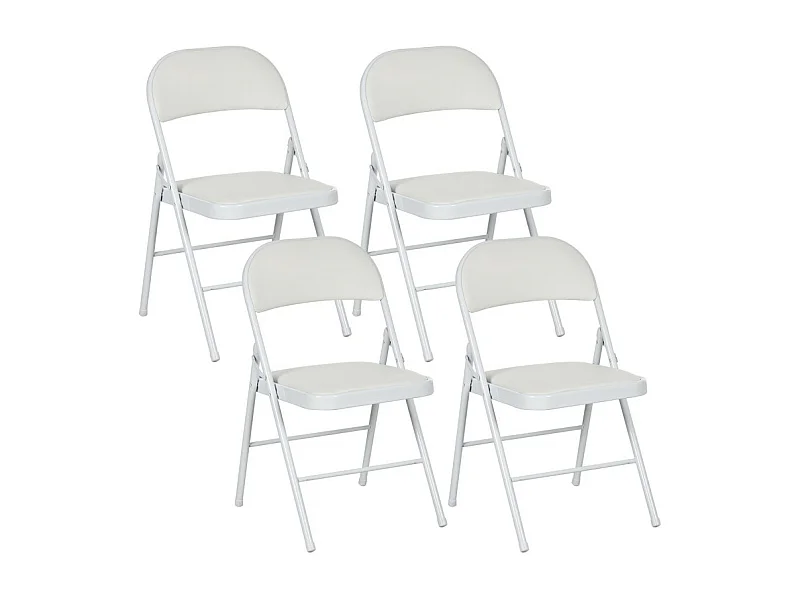 Lot de 4 chaises pliantes LARRY blanches