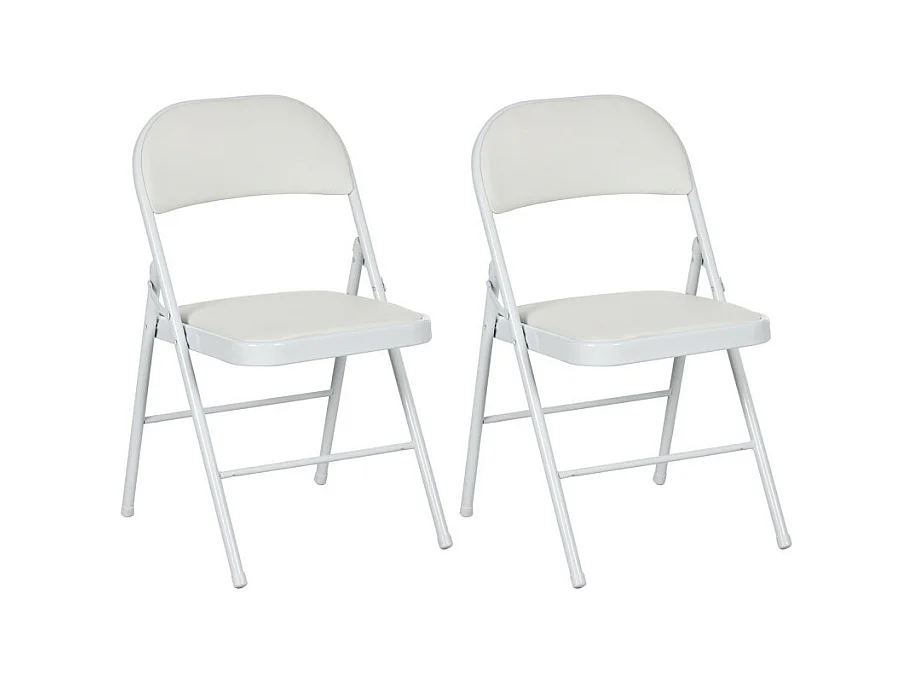 Lot de 2 chaises pliantes EGEE blanches