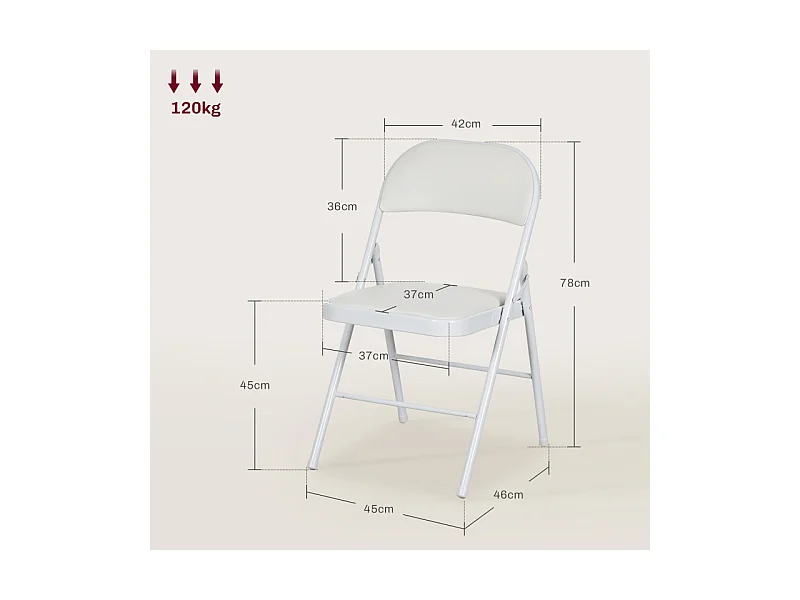Lot de 2 chaises pliantes EGEE blanches