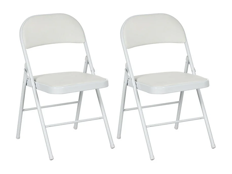 Lot de 2 chaises pliantes EGEE blanches