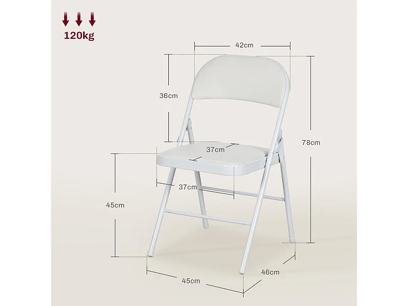 Lot de 2 chaises pliantes EGEE blanches