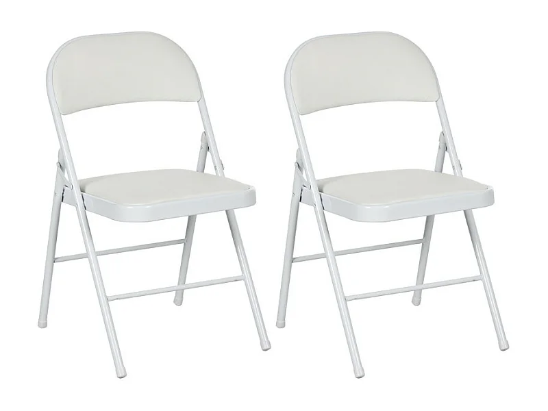 Lot de 2 chaises pliantes EGEE blanches