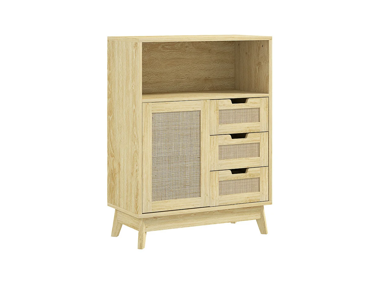 Buffet bas SEED bois et rotin