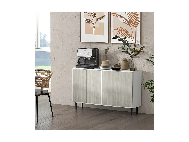 Buffet design contemporain - 4 portes, 2 étagères