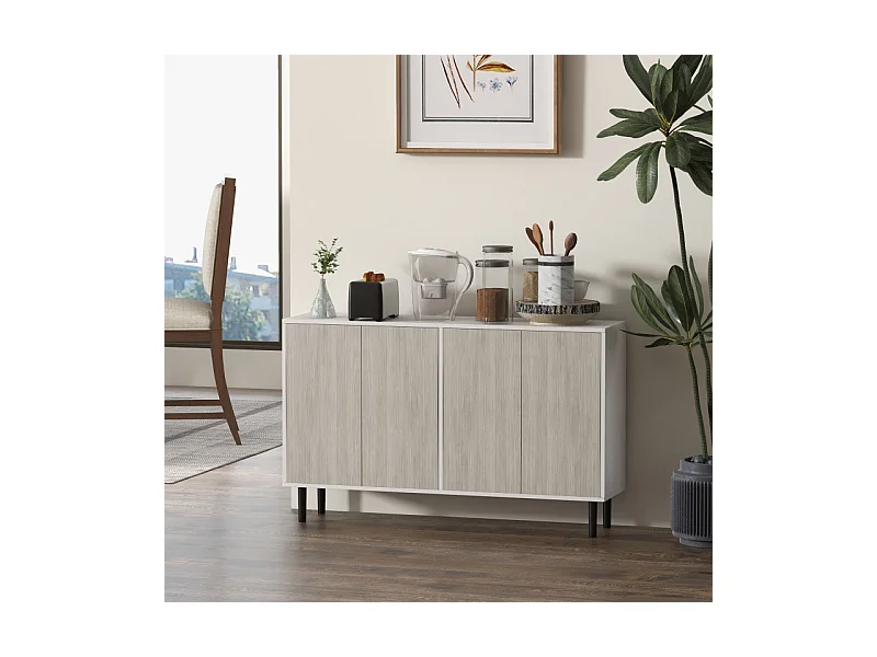 Buffet design contemporain - 4 portes, 2 étagères