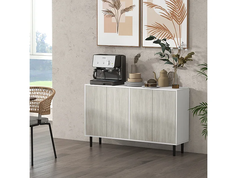 Buffet design contemporain - 4 portes, 2 étagères