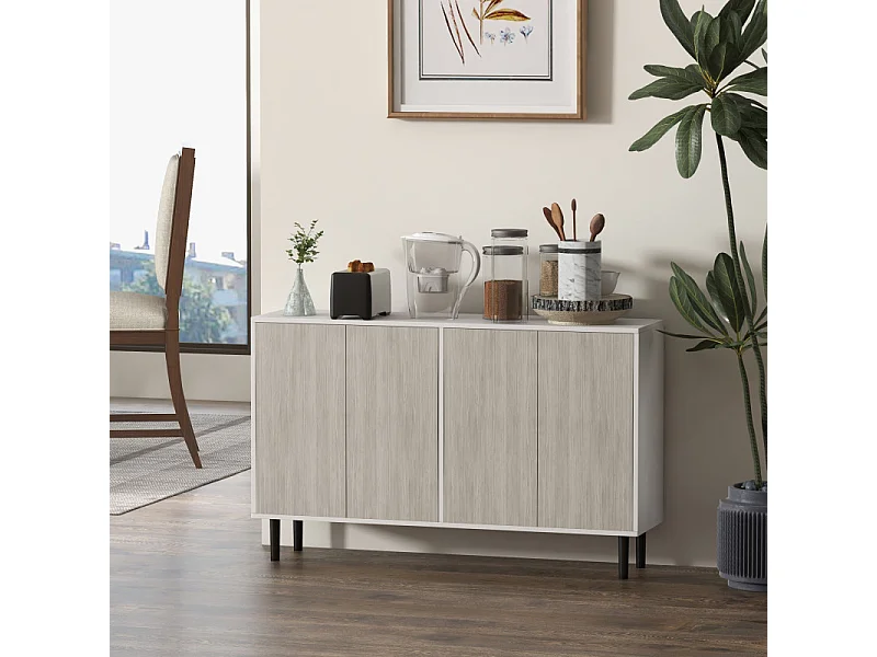 Buffet design contemporain - 4 portes, 2 étagères