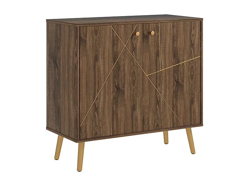 Buffet design 2 portes HUNTER marron et doré