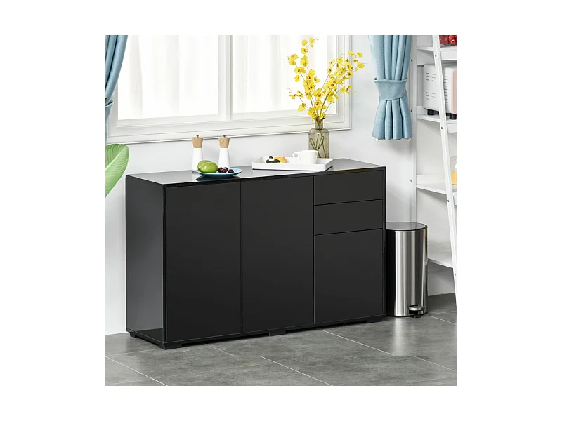 Commode buffet 2 tiroirs 3 portes 117 x 36 x 74 cm