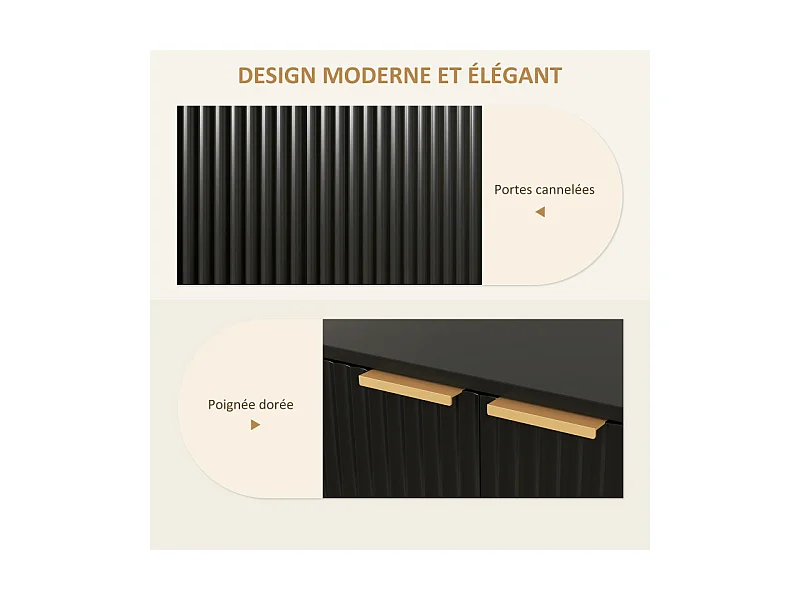 Buffet design effet cannelé GUILLOT noir