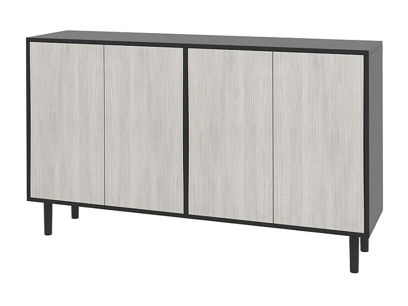 Buffet design contemporain - 4 portes, 2 étagères