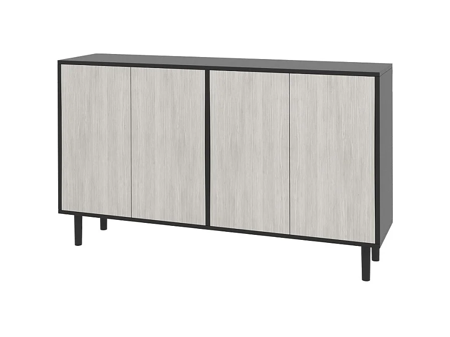 Buffet design contemporain - 4 portes, 2 étagères